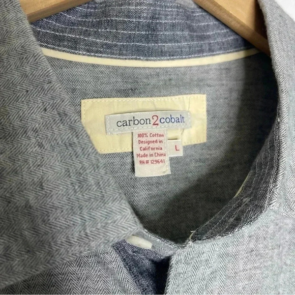 Carbon2Cobalt Men’s Long Sleeve Gray Button Up Shirt Size Large - Picture 4 of 7